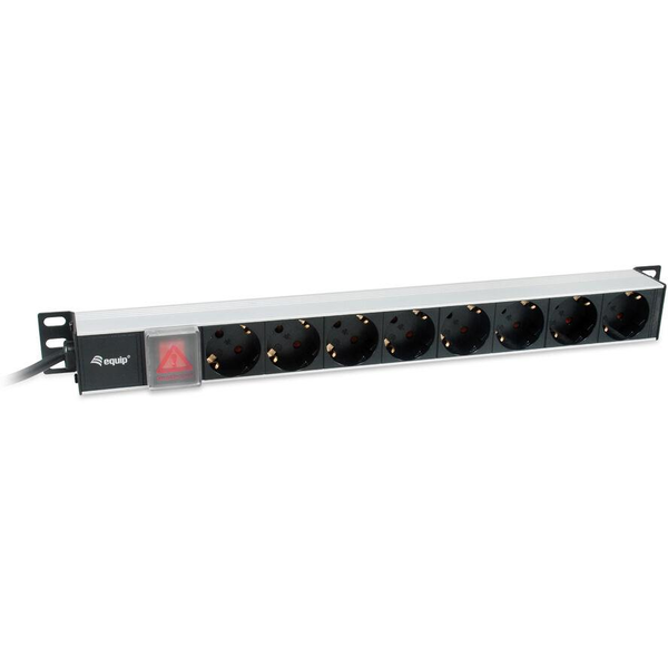 Equip 333308 unità di distribuzione dell'energia (PDU) 8 presa(e) AC 1U Nero, Argento