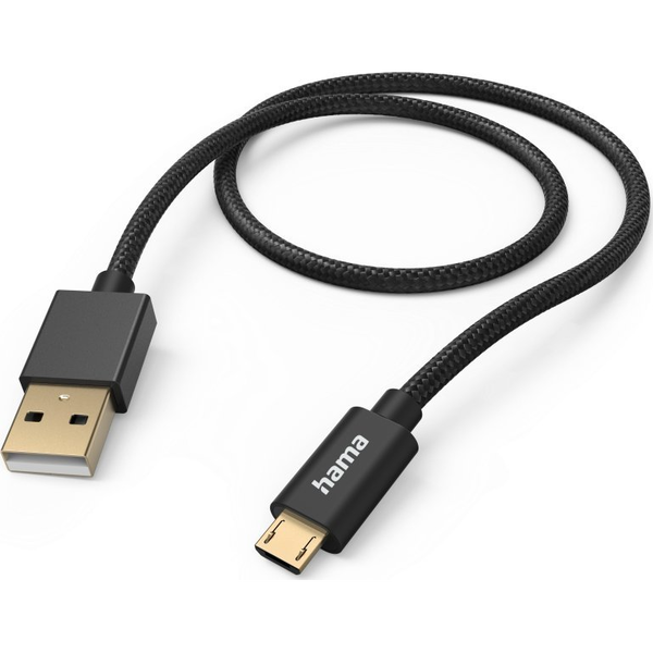 Hama Fabric cavo USB USB 2.0 1,5 m USB A Micro-USB B Nero