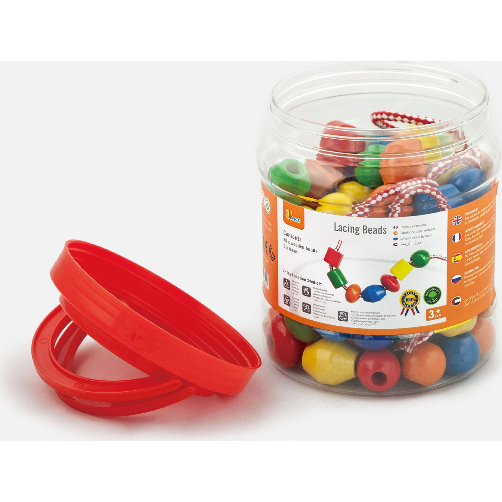 Viga fából készült gyöngyök, fűzéshet (58304)