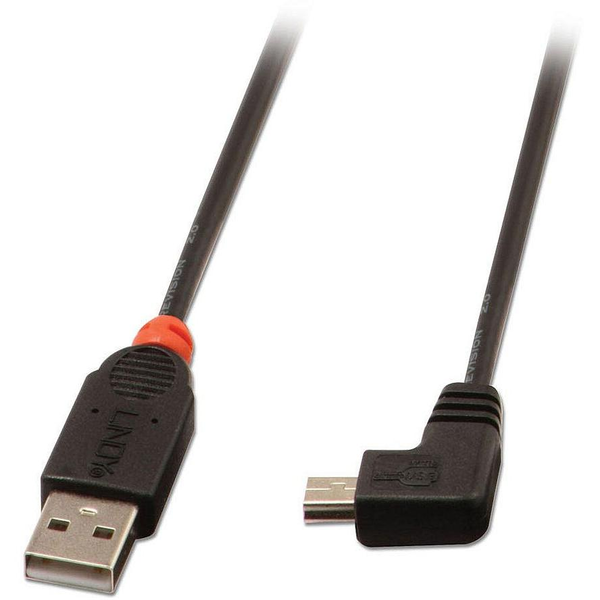 Lindy 31971 USB-kabel USB 2.0 1 m USB A Mini-USB B Zwart
