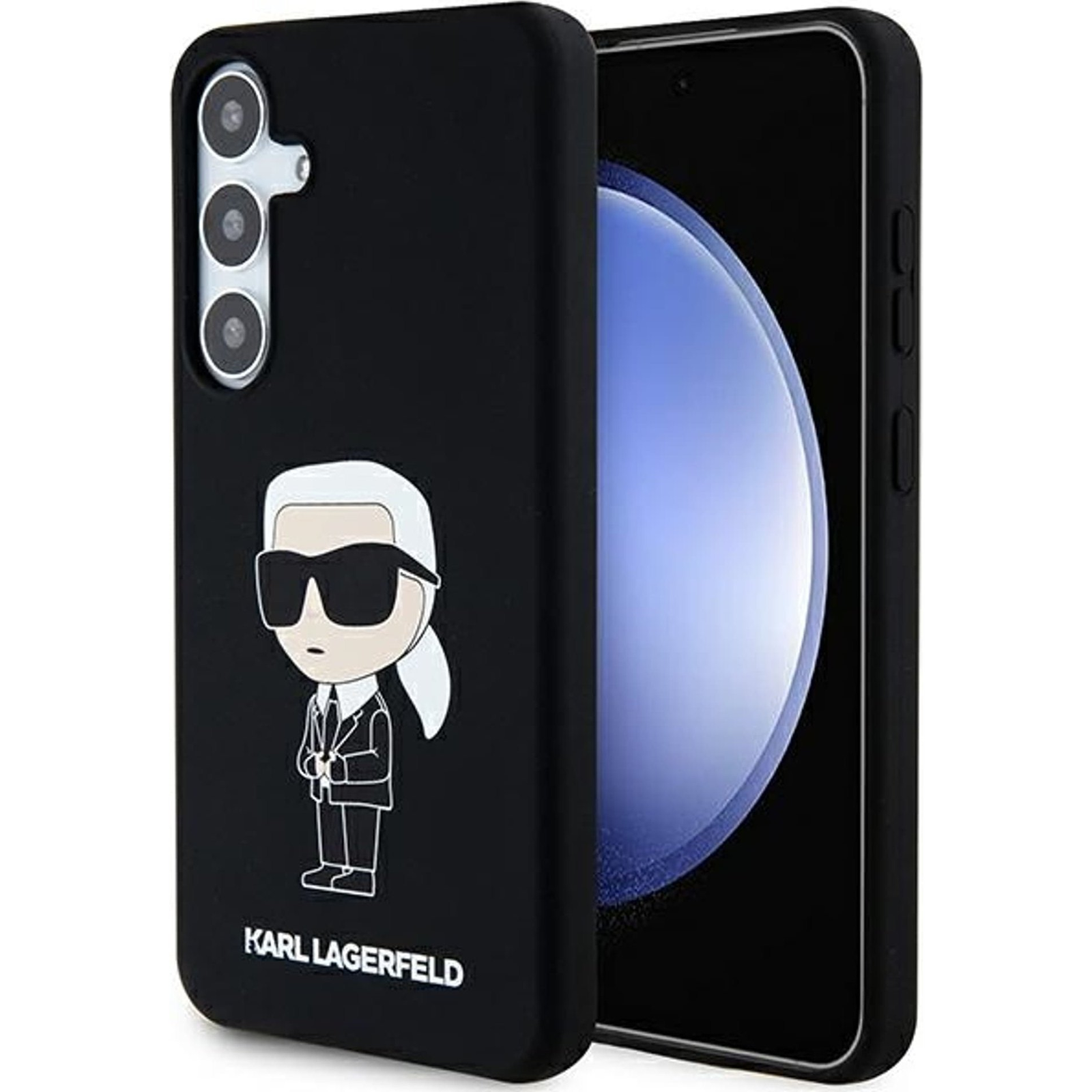 Karl Lagerfeld Liquid Silicone Ikonik NFT Samsung S926 Galaxy S24 Plus (2024) Hátlapvédő Tok Fekete (KLD1914)
