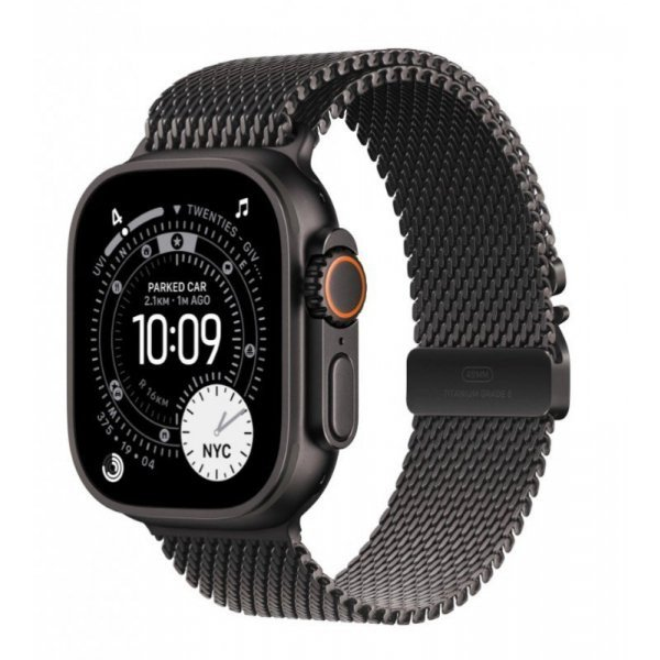 Apple Watch Ultra 3 GPS + Cellular 49 мм черен титанов корпус, титанов милански каишка M