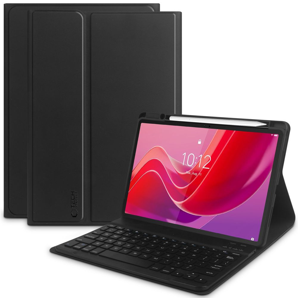 Lenovo Tab M11 (11.0) TB-330, Bluetooth billentyűzetes mappa tok, érintőceruza tartó, TP SC Pen + Keyboard, fekete (TS3887)