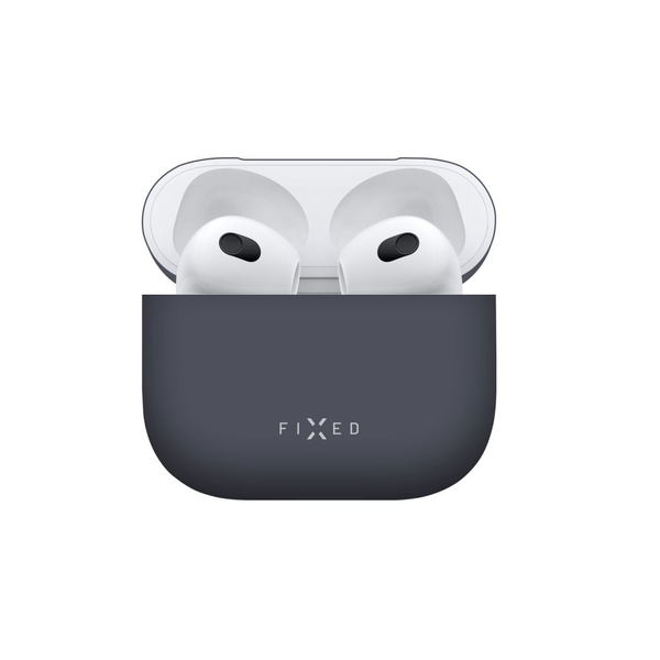 Калъф FIXED Silky съвместим с Apple Airpods, Ултратънък, Силиконов, Син