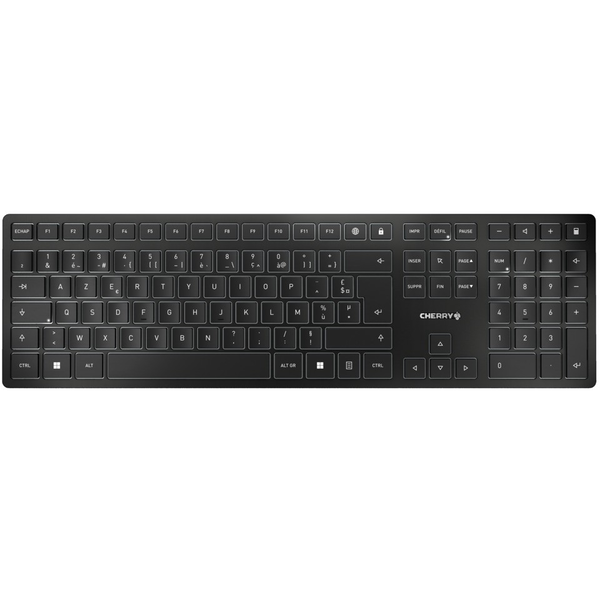 CHERRY KW 9100 SLIM tastatur Universel RF trådløs + Bluetooth AZERTY Fransk Sort