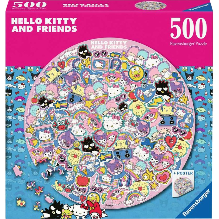 Ravensburger Hello Kitty és barátai 500 darabos kör alakú puzzle
