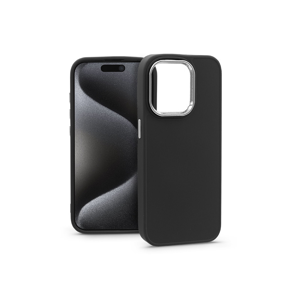 Apple iPhone 15 Pro szilikon hátlap - Frame - fekete (PT-6819)