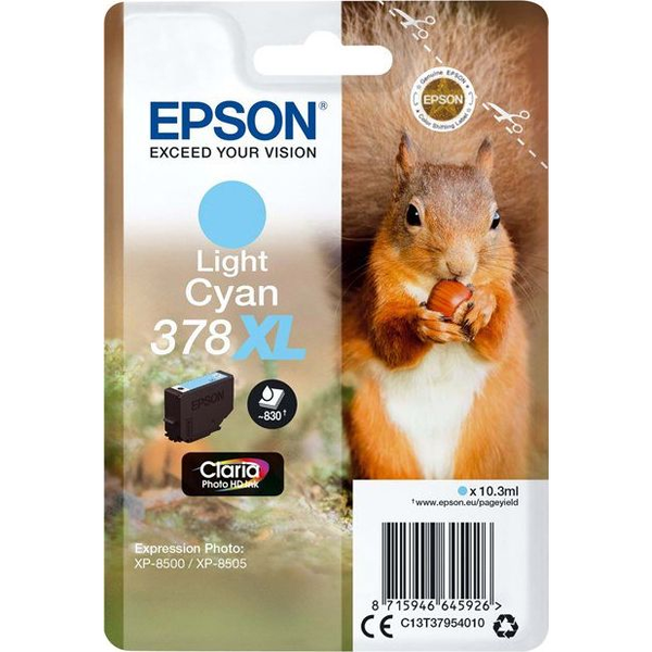 Epson Squirrel 378XL blækpatron 1 stk Original Højt (XL) udbytte Lys cyan