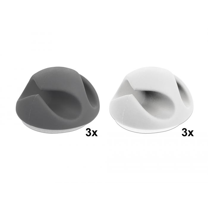 Delock kábeltartó 2 kábelrendezővel 6 darabos készlet (18295) (del18295)