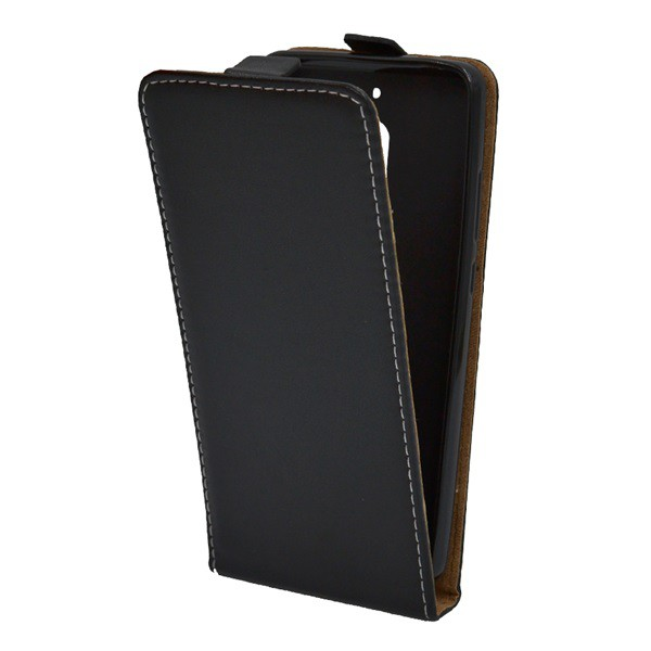 Tok álló, bőr hatású (FLIP, lefelé nyíló, szilikon tartó) FEKETE [Nokia 2.1] (5996457796304)