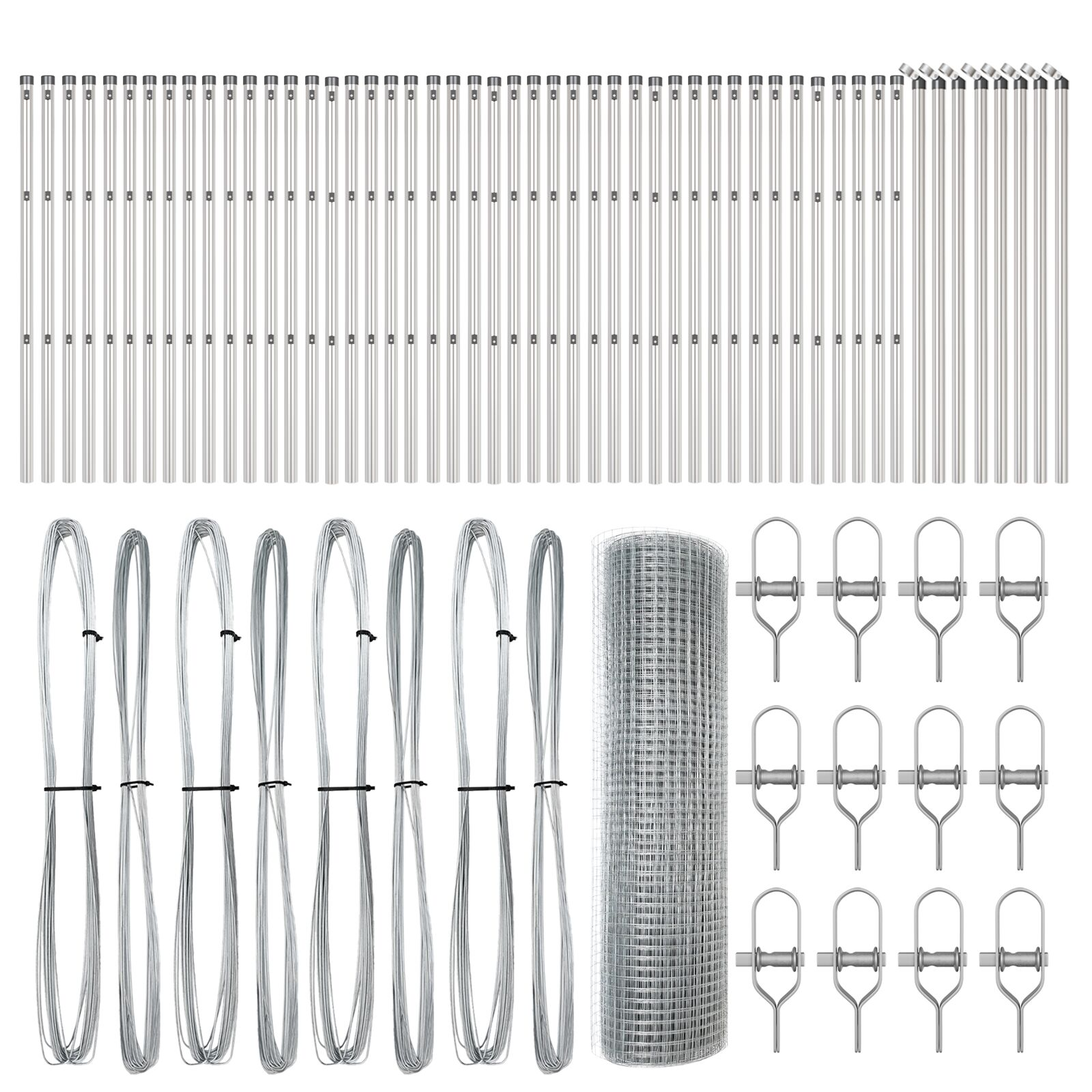 Hegesztett Drótháló Kerítés 13 Oszloppal 0.8x100 m Galvanizált Acélból (3351670)