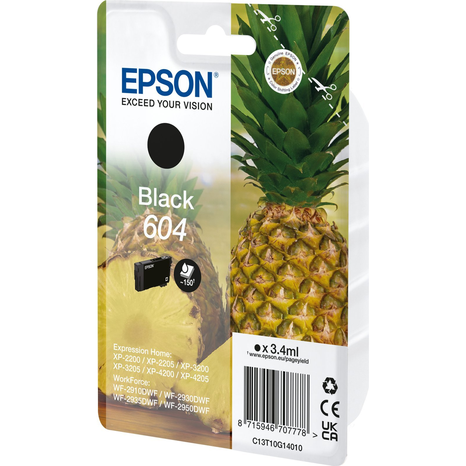 Epson T10G1 (604) Black tintapatron (C13T10G14020)