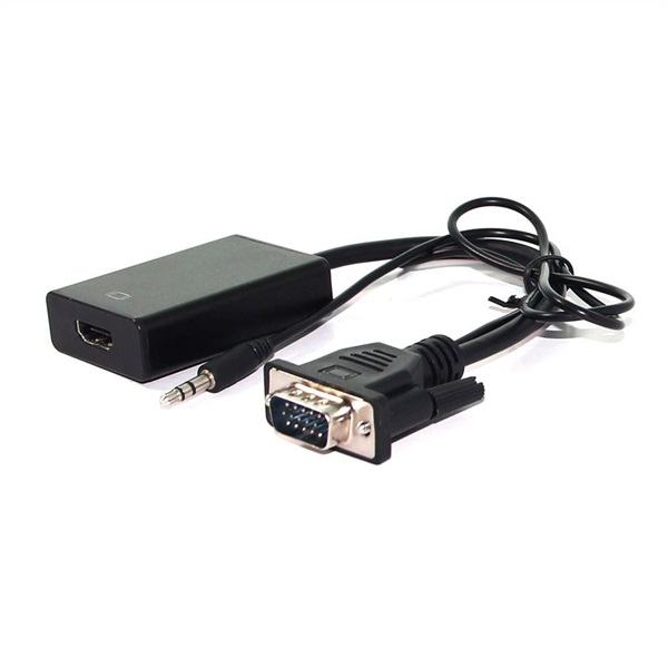 Value VGA apa - HDMI anya + audio Adapter 0.15m Fekete (VGA to HDMI)