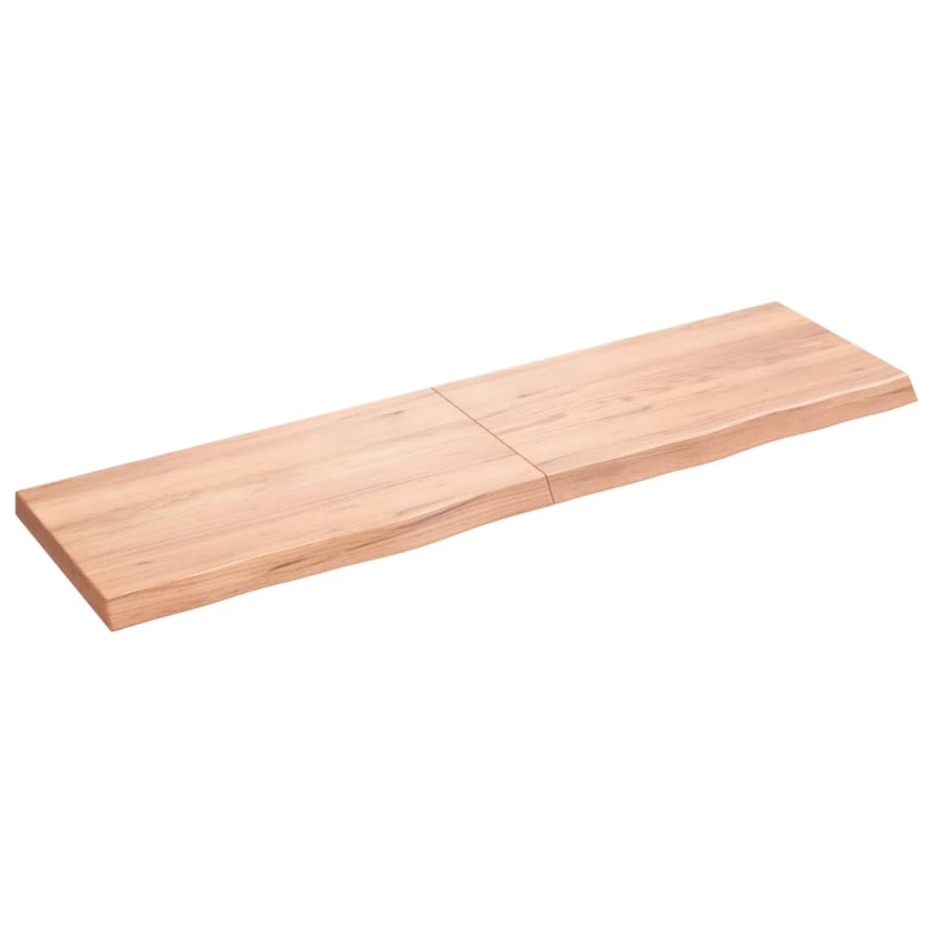 világosbarna kezelt tömör tölgyfa fali polc 180 x 50 x (2-6) cm (363721)