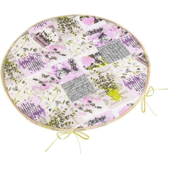 BELLATEX Adéla Seat cushion 79/243 round smooth 40 cm patchwork lilac (12470)