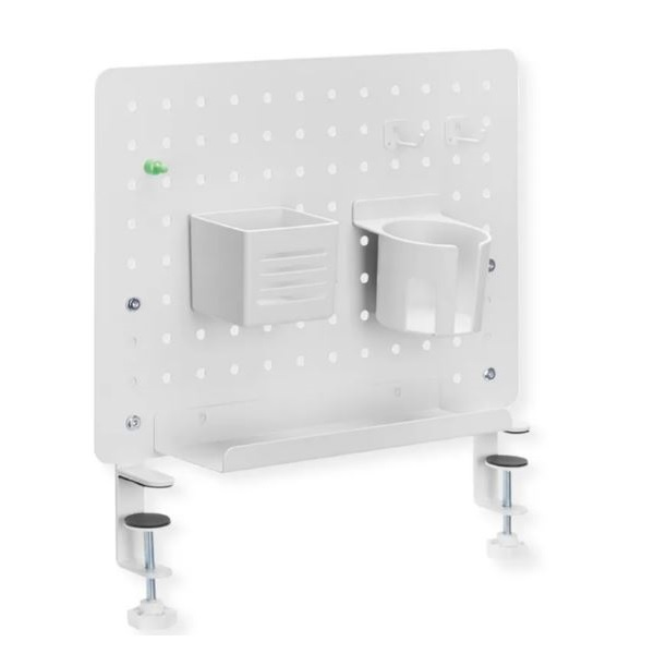VALUE Asztalra szorítható tábla, opcionális tartóelemekkel, Clamp Mount Pegboard, Gamer / Office / Irodai, fehér (17.99.0098-4)