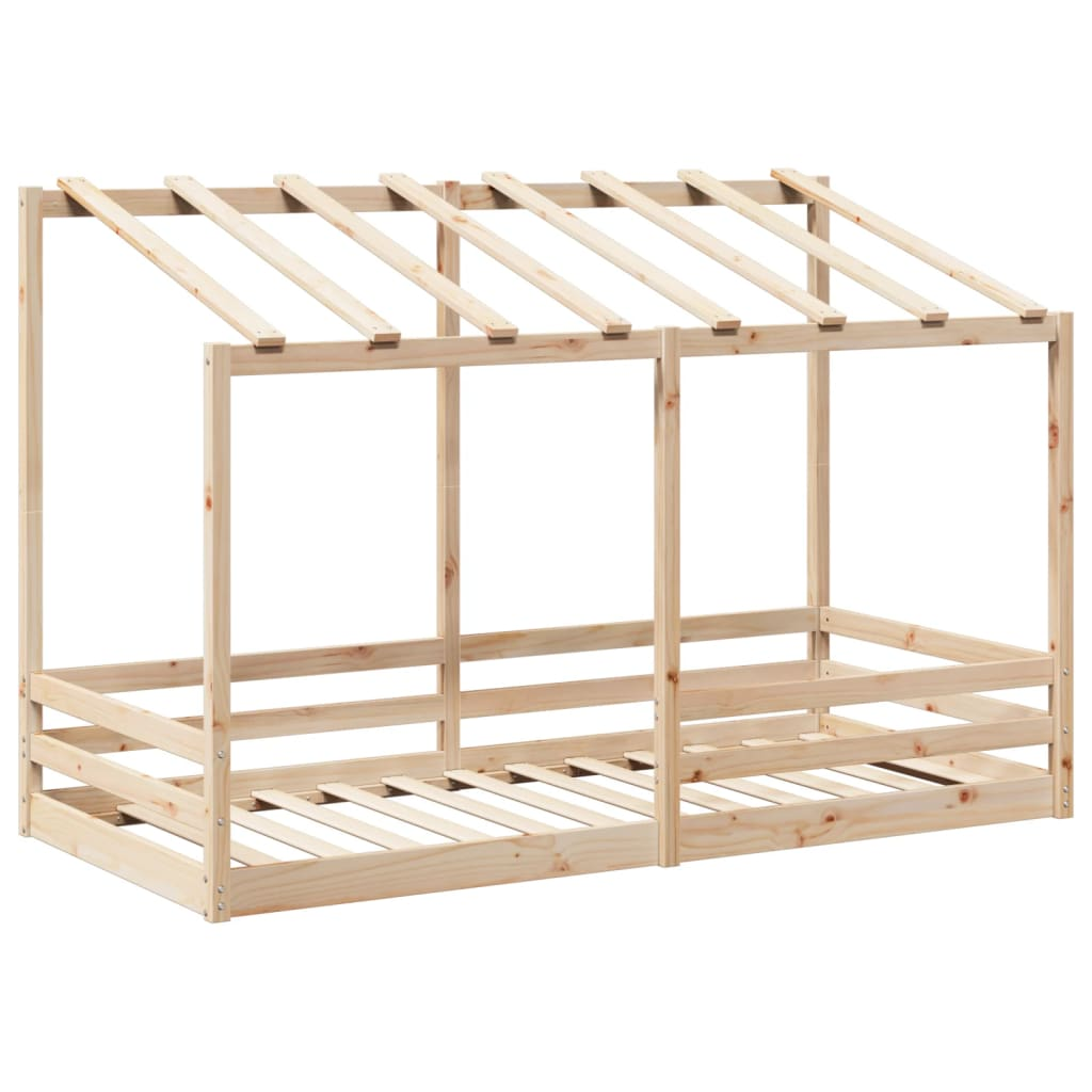 tömör fenyőfa gyerekágy tetővel 100 x 200 cm (846997)