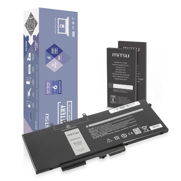 MITSU DELL Latitude Laptop akkumulátor 64,6Wh