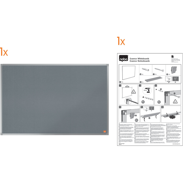 Nobo 1915546 opslagstavle Indendørs Grå Aluminium