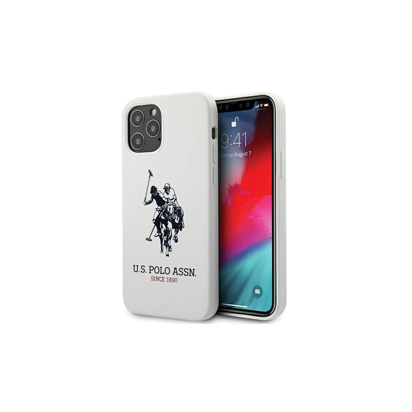 US Polo USHCP12MSLHRWH iPhone 12/12 Pro 6,1 készülékhez Silicone Collection tok fehér