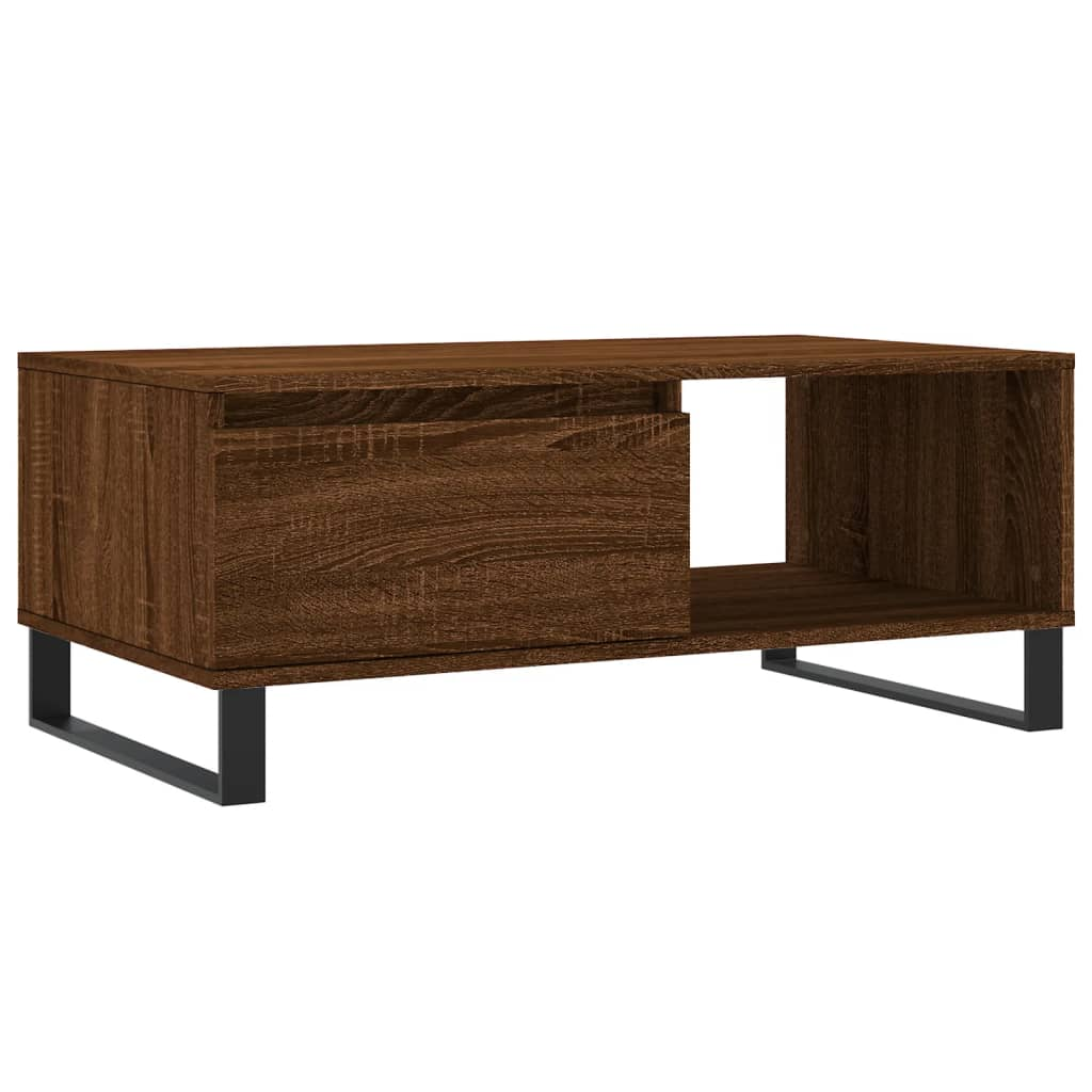 barna tölgyszínű szerelt fa dohányzóasztal 90x50x36,5 cm (830579)