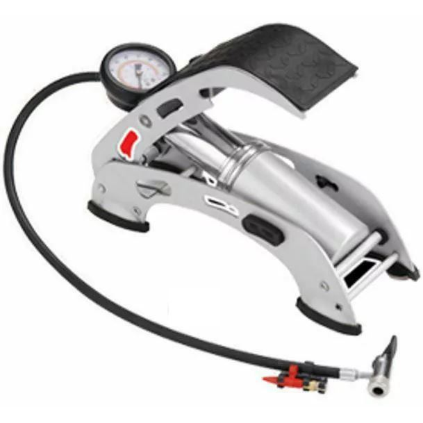 NovaBIK3 fém lábpumpa nyomásmérővel ezüst (AN61574) (AN61574)