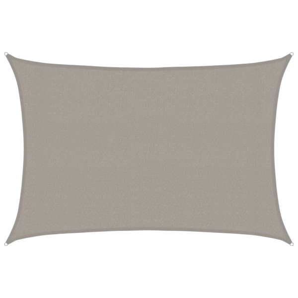 világosszürke négyszögletű HDPE napvitorla 160 g/m² 2,5x4 m