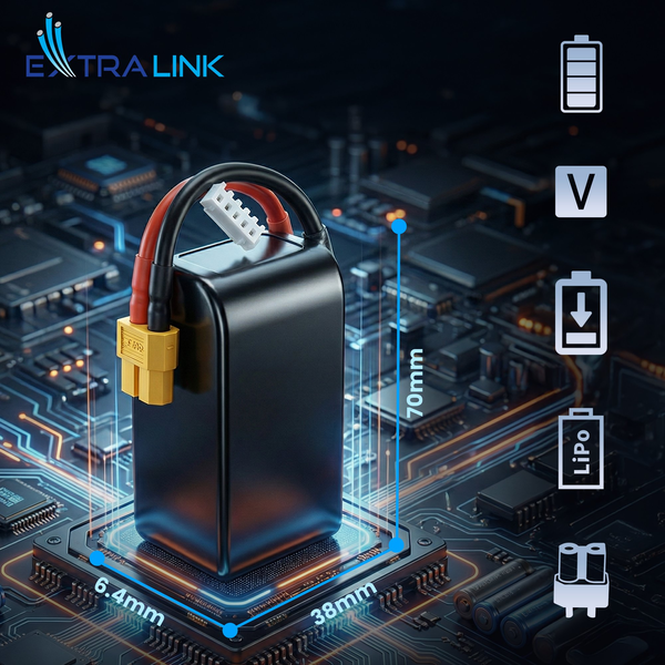 Extralink LiPo 4S 1550mAh XT60 130C | Battery for FPV RC drones | RC cars, RC airplanes, remote-controlled RC vehicles