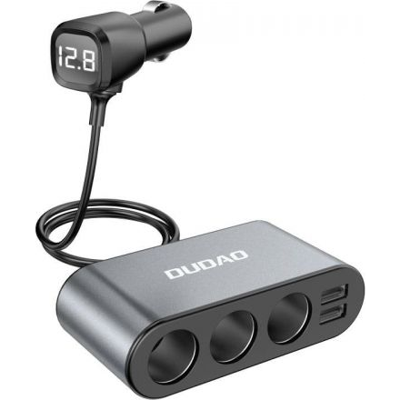 DUDAO AVTOPOLNILEC 2XUSB 3X VTIČNICA ZA VŽIGALNIK ČRN