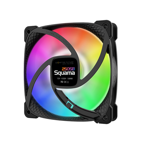 Geometric Future Squama 2505B 120mm PWM RGB Rendszerhűtő - Fekete