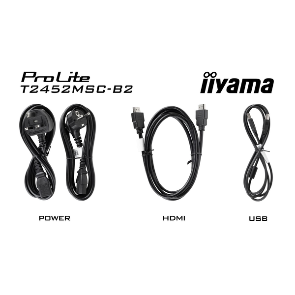 iiyama ProLite T2452MSC-B2 computerskærm 61 cm (24") 1920 x 1080 pixel Fuld HD Berøringsskærm
