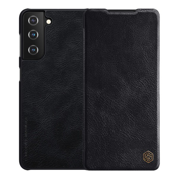 Samsung Galaxy S21 Plus (Sm-G996) 5G Nillkin Qin Tok Standing, Leather Effect (Flip, Side Opening, Bank Card Holder) Черен