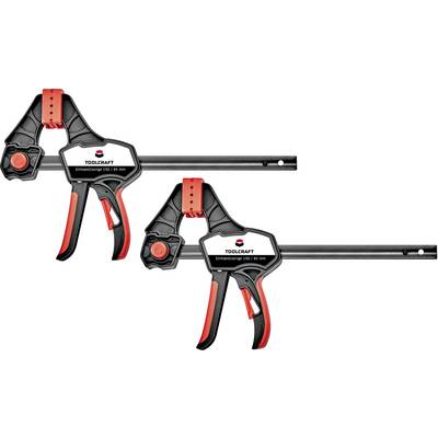 Egykezes szorítók, 150 x 85 mm, 2 részes készlet TOOLCRAFT 1544398-2 Szorítási szélesség (max.):150 mm Visszavonás:85 mm (1544398-2)