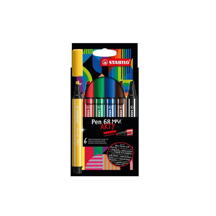 STABILO Pen 68 MAX filctoll Fekete, Kék, Barna, Zöld, Vörös, Sárga 6 dB (768/06-21)