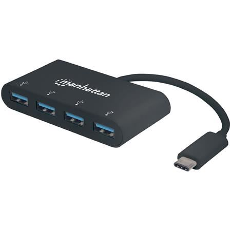 Manhattan 162746 interface hub USB 3.2 Gen 1 (3.1 Gen 1) Type-C 5000 Mbit/s Sort