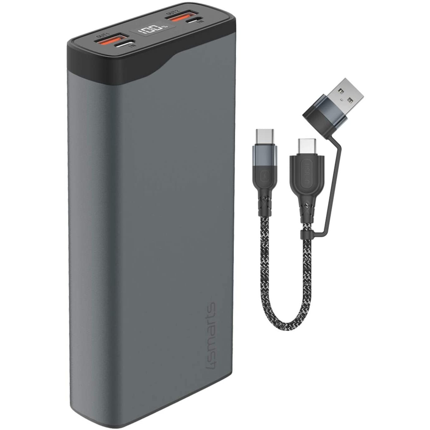 4smarts VoltHub Pro Power Bank 10000mAh Szürke/Fekete (4S468777)