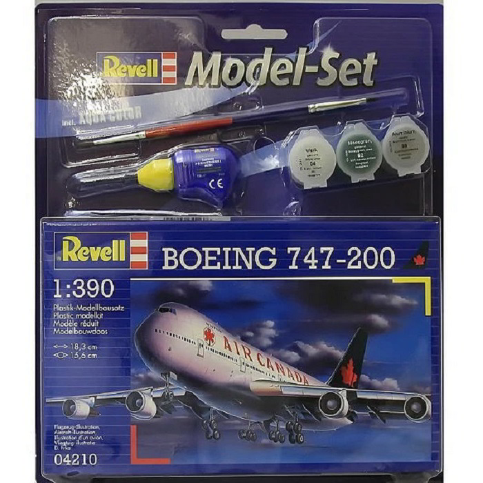 Revell Set Boeing 747-200 Utasszállító repülőgép műanyag modell (1:390) (MR-64210)