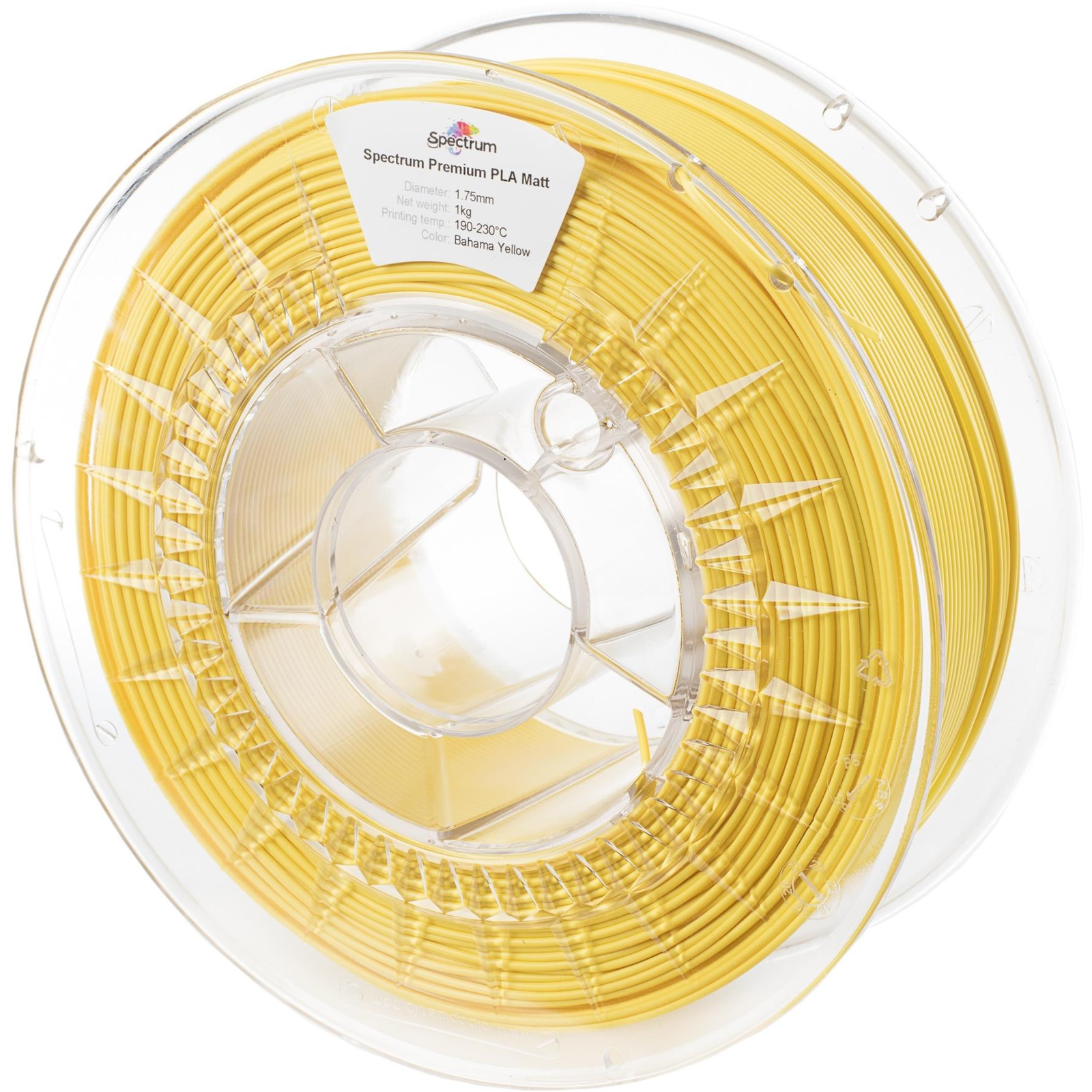 Spectrum 3D nyomtatószál, PLA Matt, 1,75 mm, Bahama Yellow, 1 kg (80242)