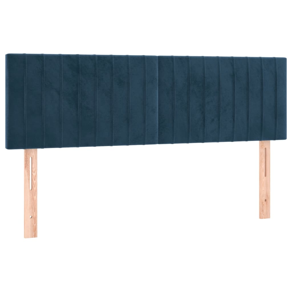 2 db sötétkék bársony fejtámla 72 x 5 x 78/88 cm (346254)