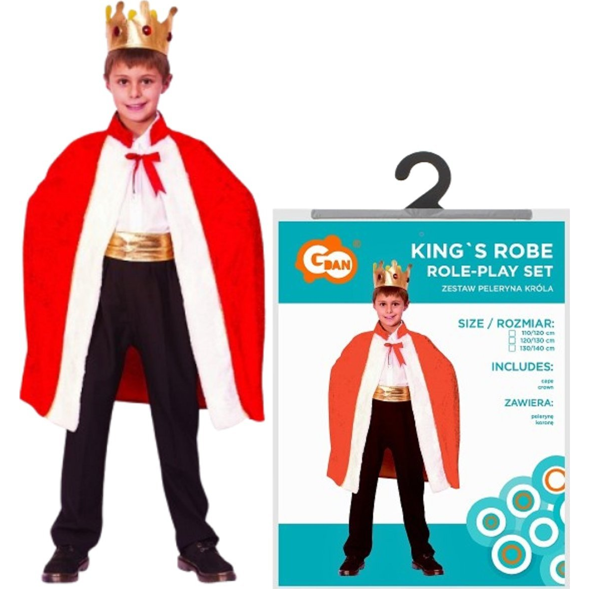 Király King Jelmez - 130/140 cm (593998)