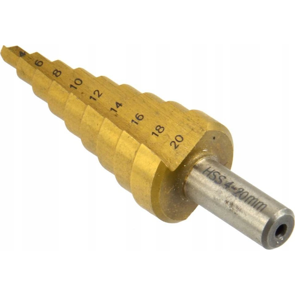 Wiertło Geko Wiertło stożkowe HSS TiN 4-20mm (25/100/200)