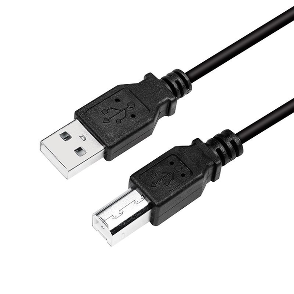 USB-A 2.0 (M) --> USB-B 2.0 (M) 2.00m LogiLink Zwart