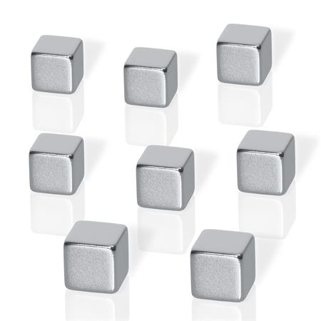 Be!Board Neodymium Erős kocka mágnes - Ezüst (8 db) (B3101)