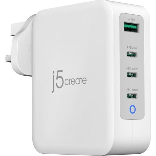 130W GAN USB-C 4-PORT CHARGER - UK WHITE GREY (JUP43130F-FN)
