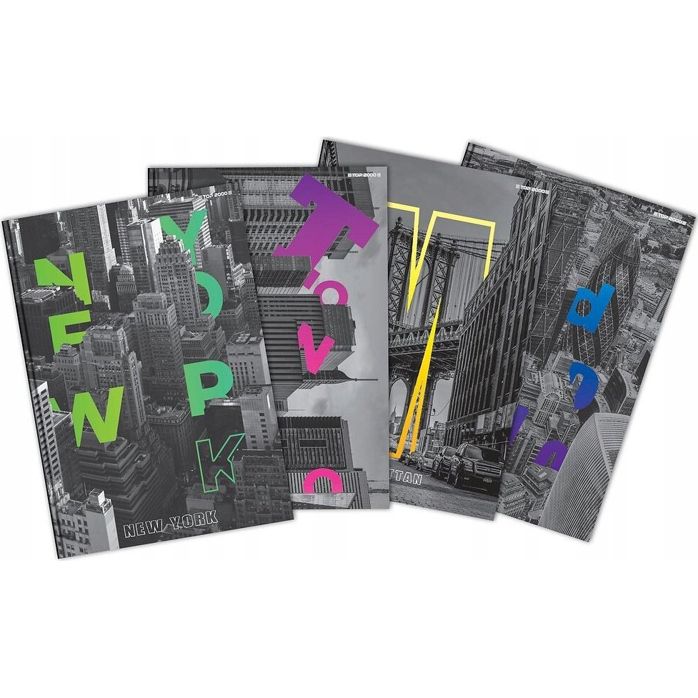 Top 2000 City A4 96 lapos vegyes mintás vonalas beíró (400169506)