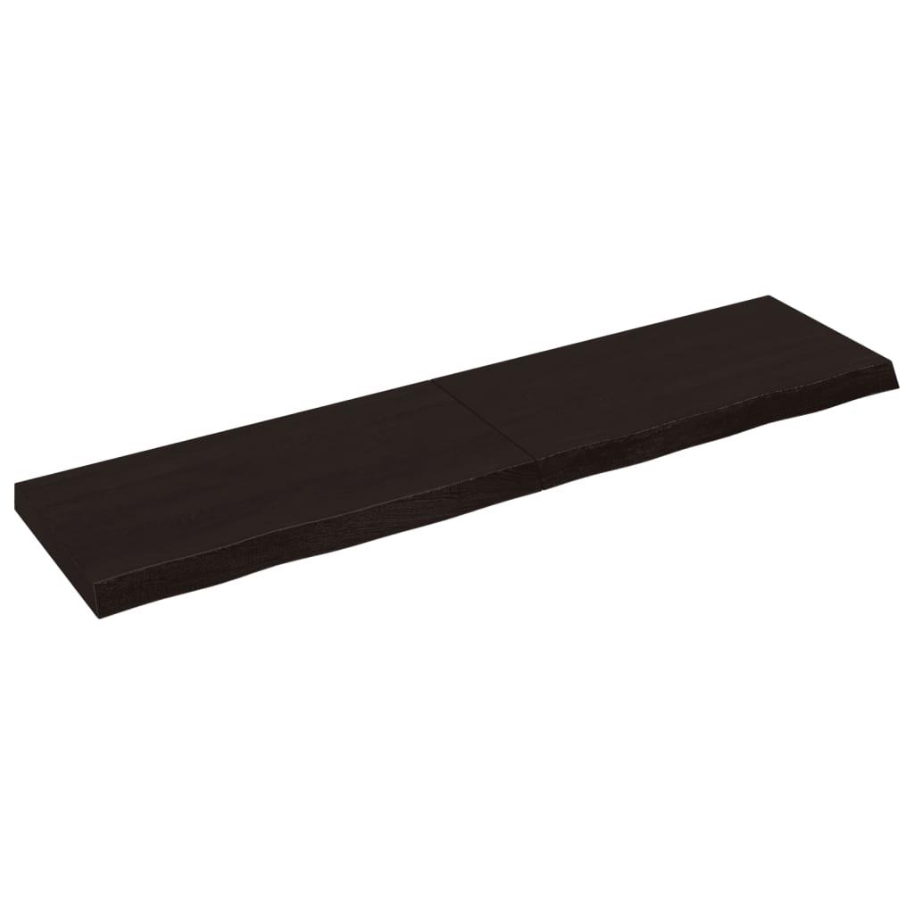 sötétbarna kezelt tömör tölgyfa fali polc 160 x 40 x (2-6) cm (363831)