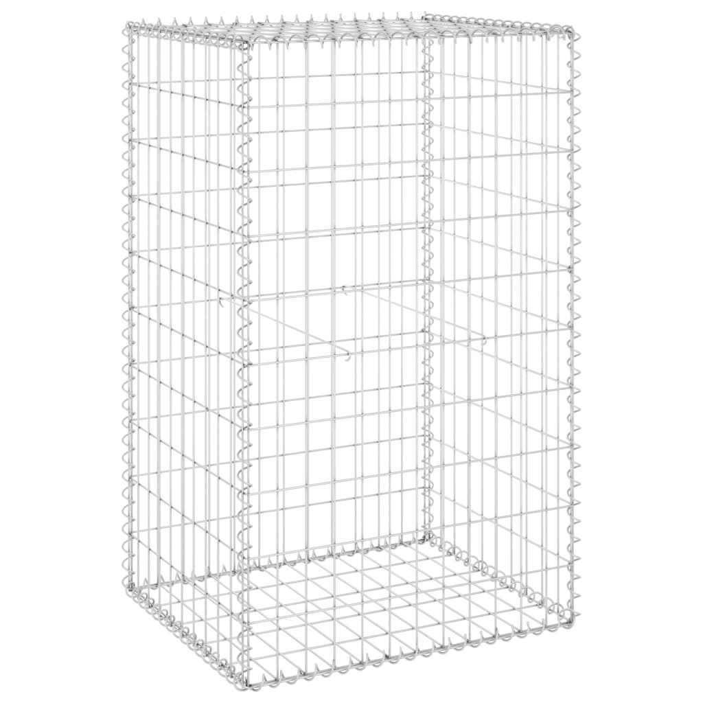 horganyzott acél gabion fal fedéllel 60 x 50 x 100 cm (147812)