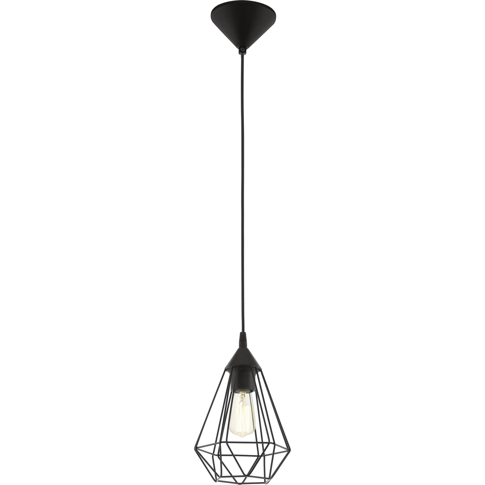 LED lámpa függeszték , mennyezeti , E27 , műanyag , fekete , EGLO , TARBES , 94187 (94187)