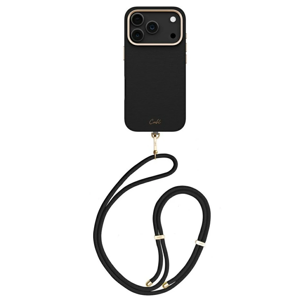 UNIQ Coehl Mirelle Magnetic Charging crossbody tok Apple Iphone 17 Pro készülékhez - ebony