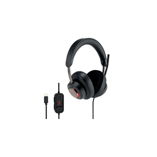 Kensington H2000 Sluchátka s mikrofonem Kabel Přes hlavu Kancelář / call centrum USB typu C Černá